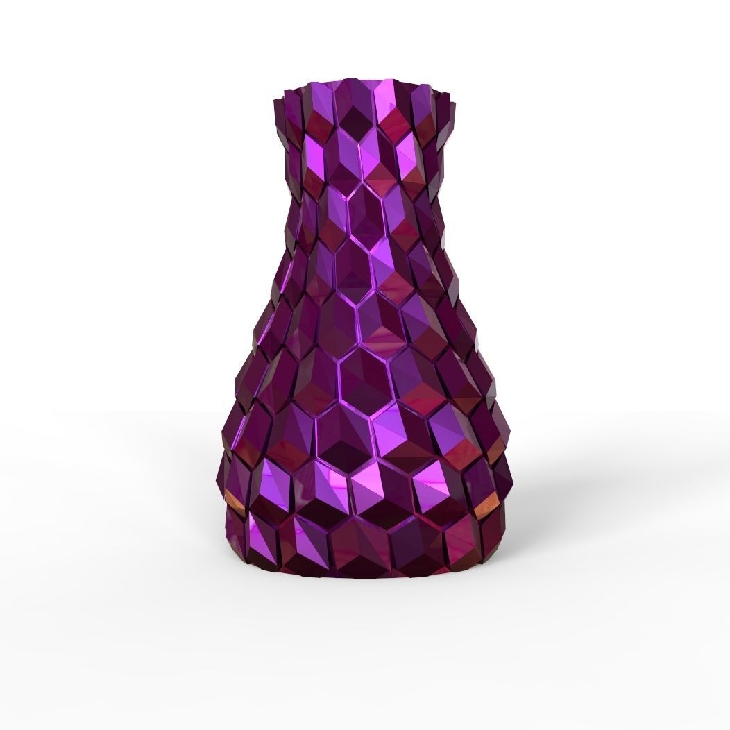 Stretched honeycomb vase  3D print model_2