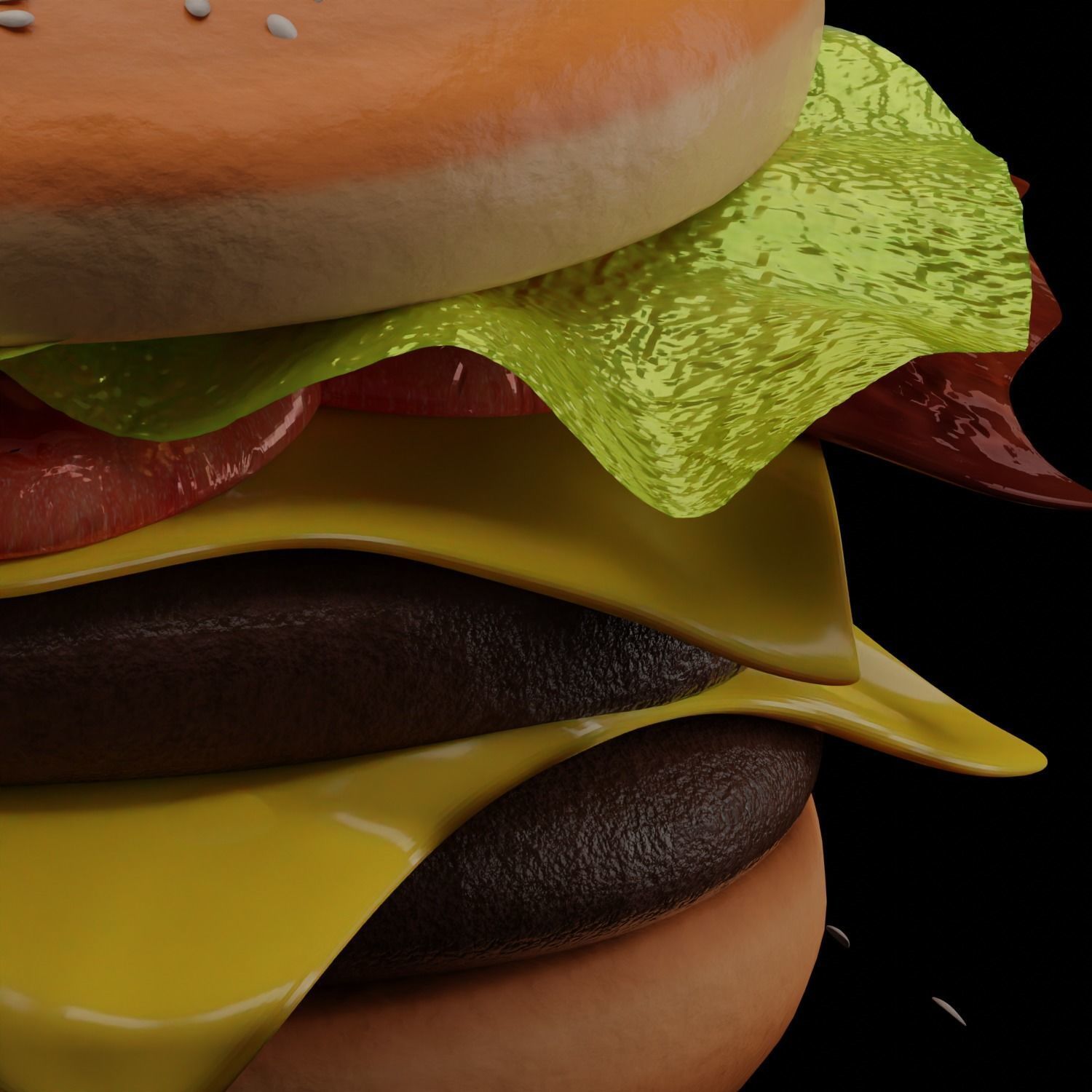Double Cheese burger 3D model 3D model_5