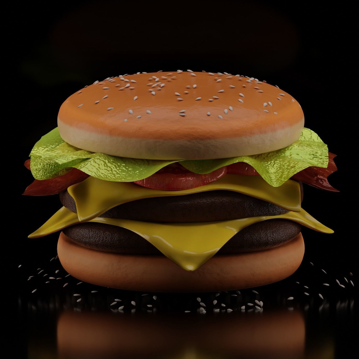 Double Cheese burger 3D model 3D model_4