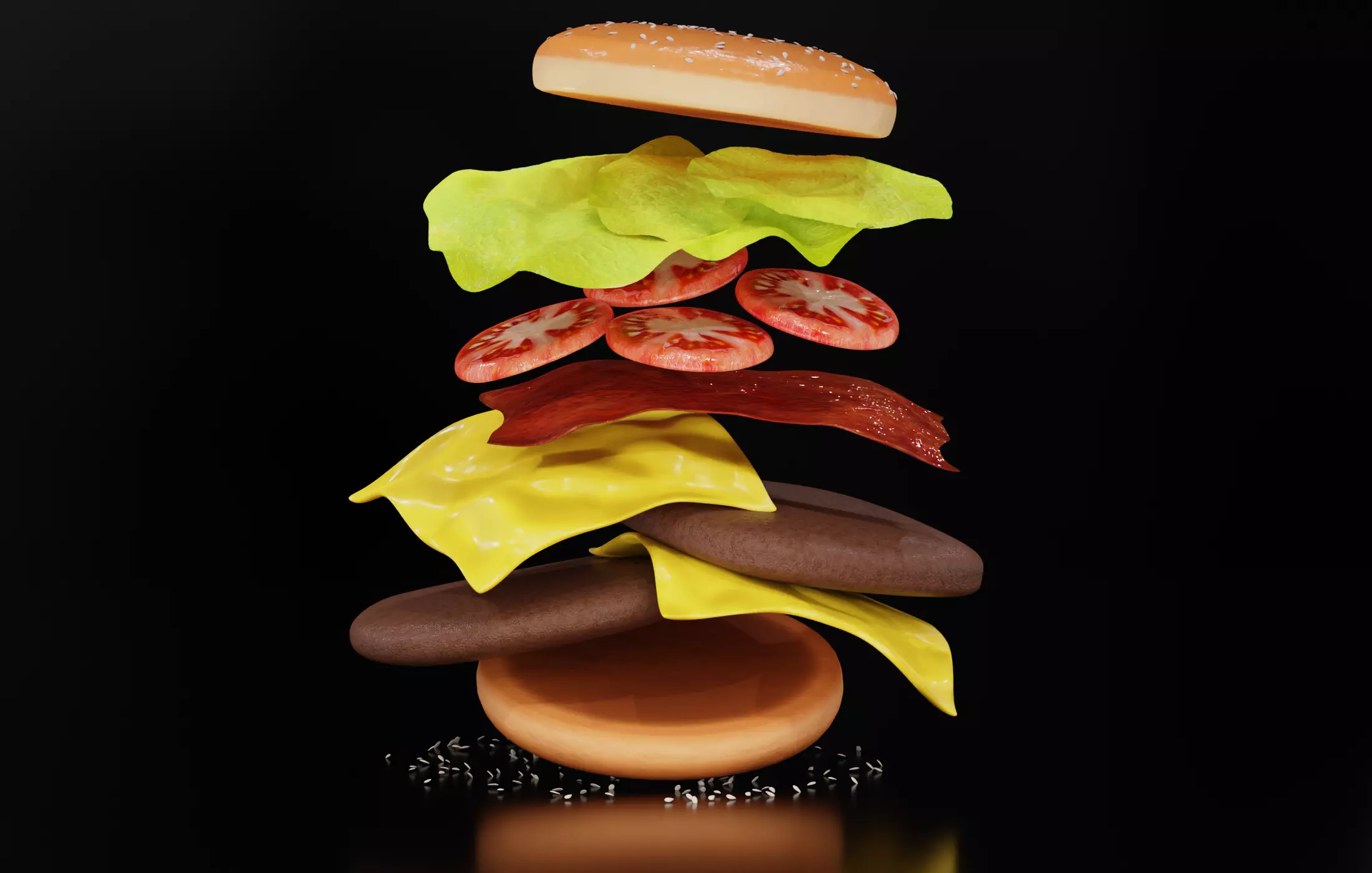 Double Cheese burger 3D model 3D model_0