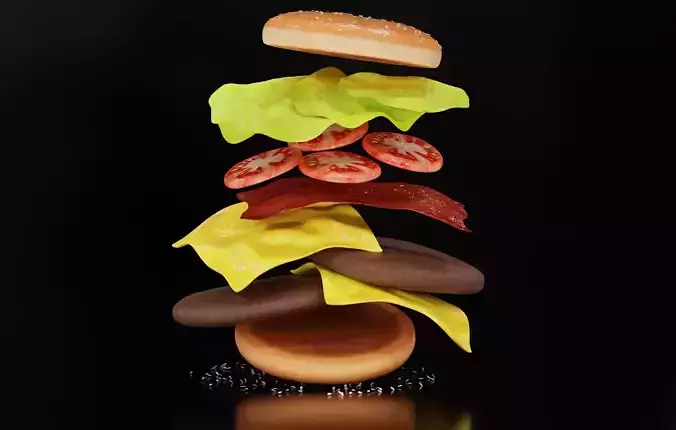 Double Cheese burger 3D model 3D model