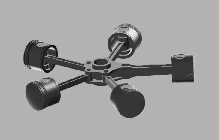 Radial Engine 3D model_0