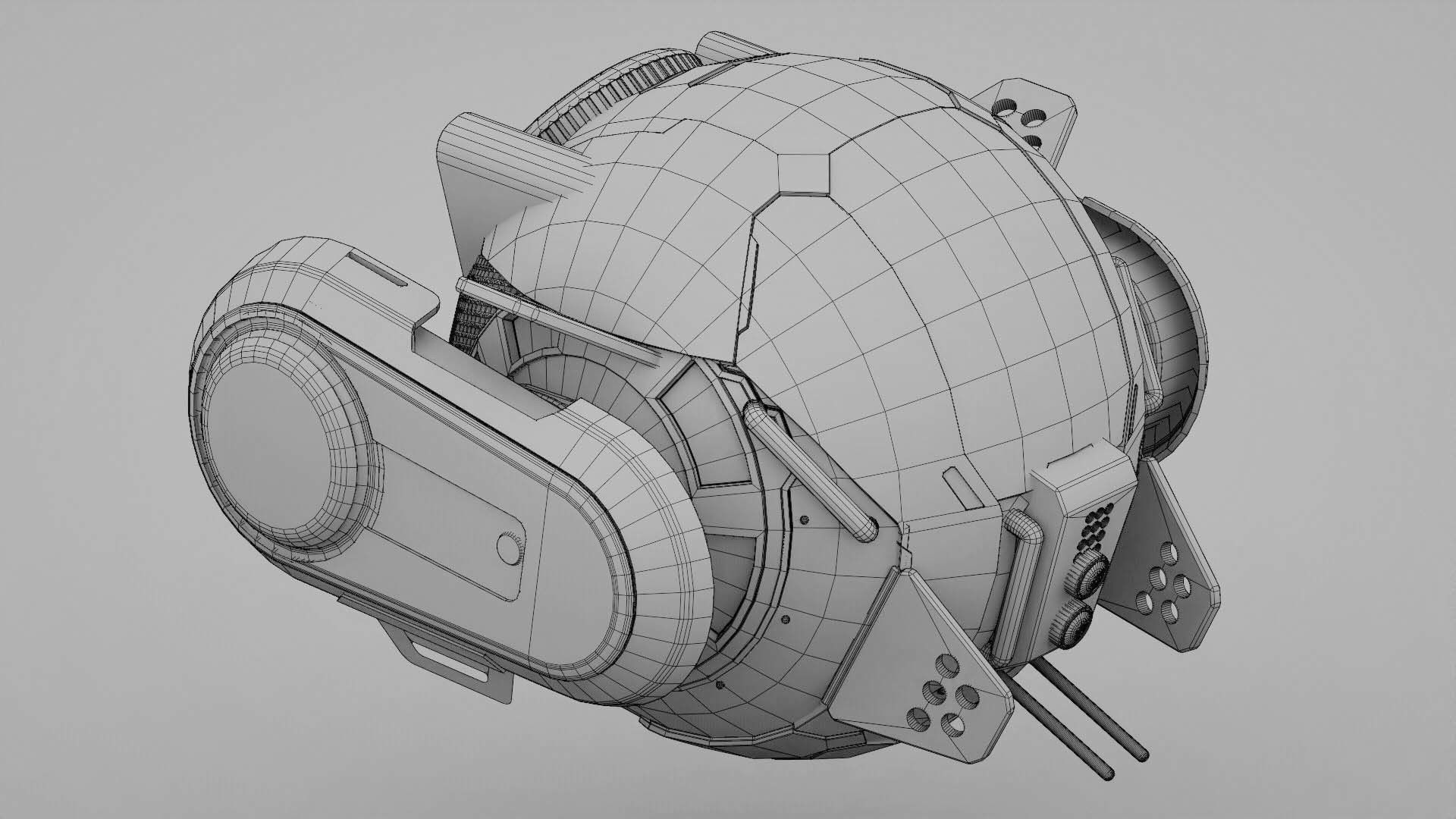 SPY DRONE DS-500  RIGGED 3D model_31