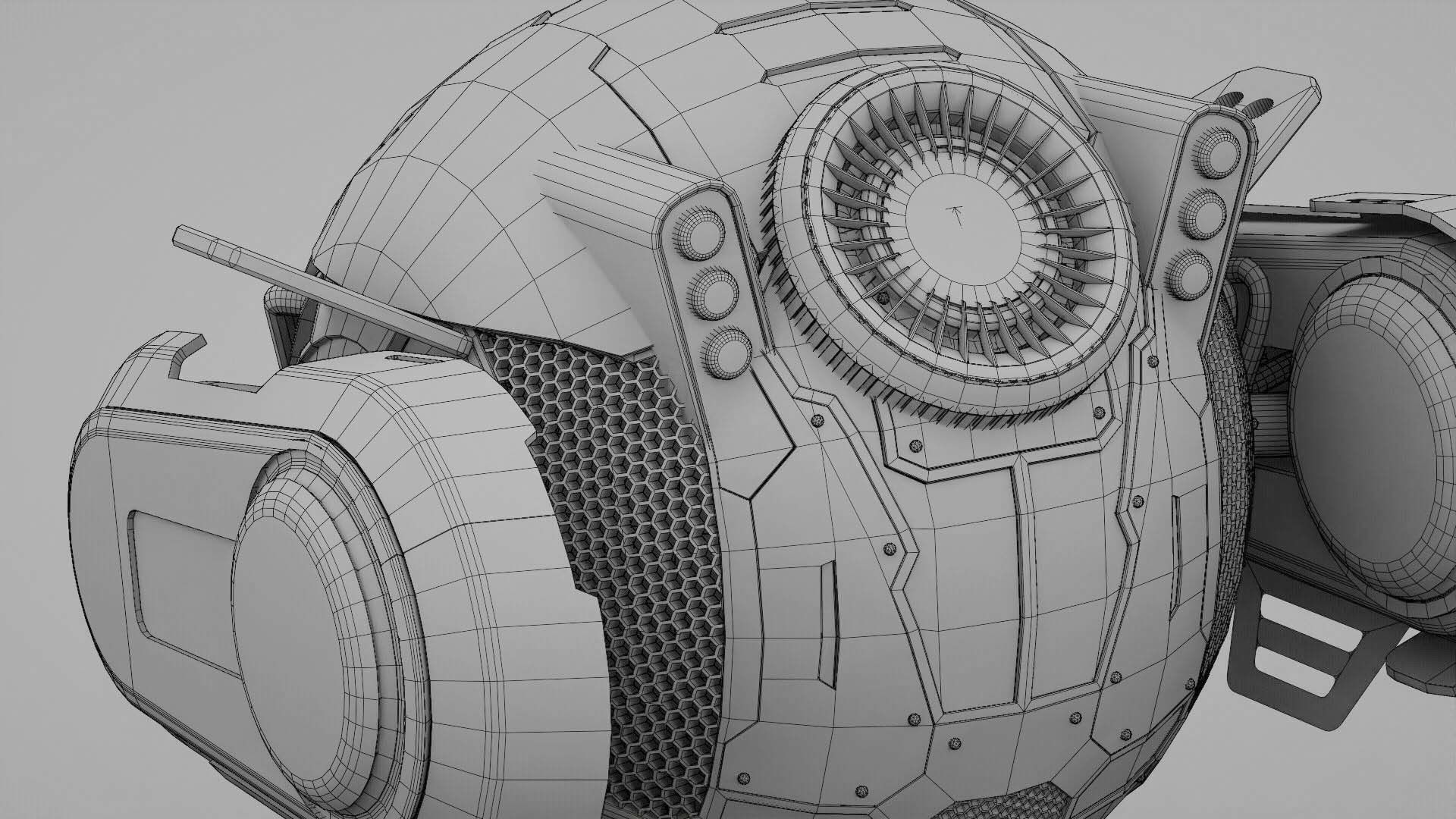 SPY DRONE DS-500  RIGGED 3D model_35