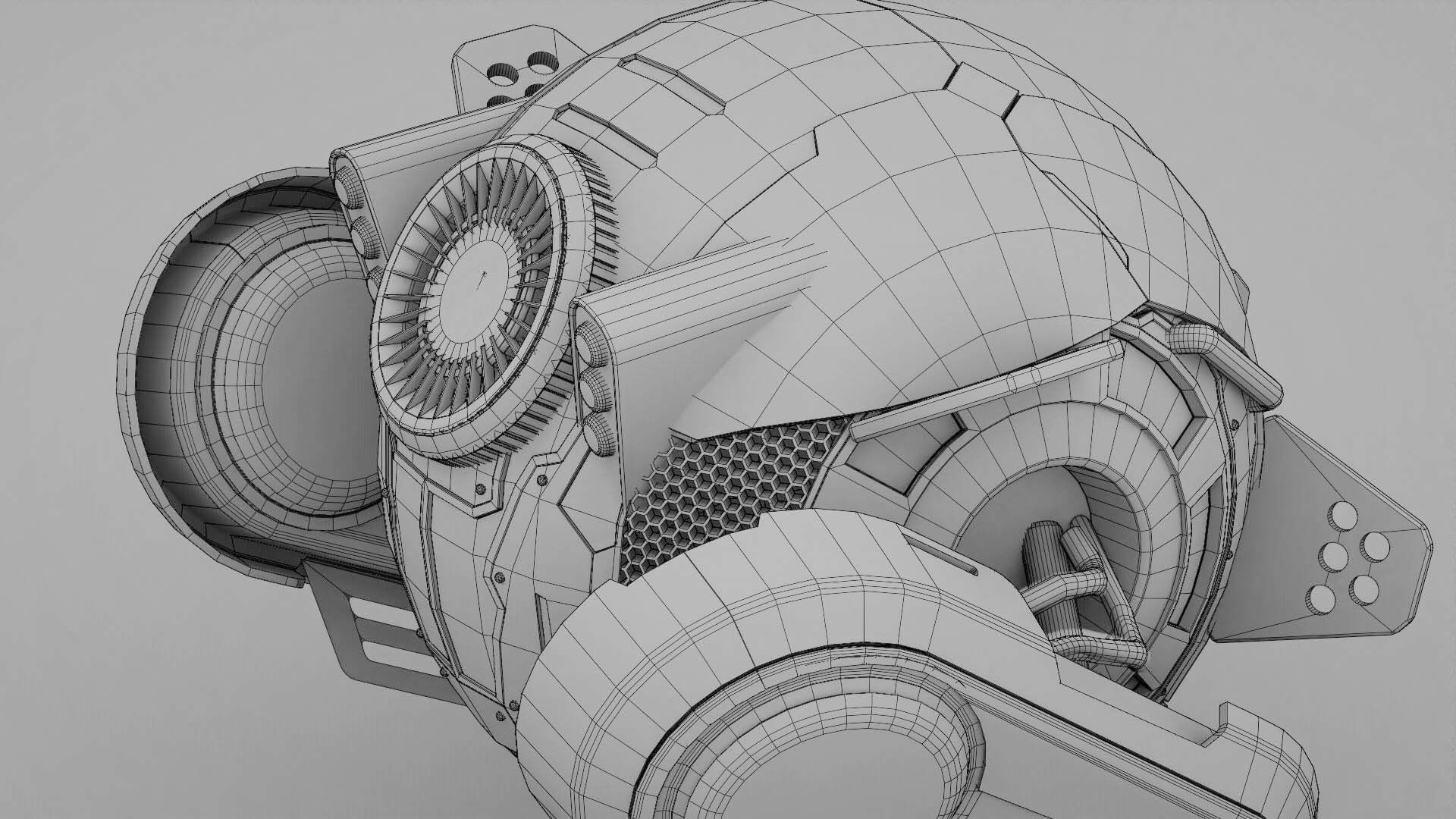 SPY DRONE DS-500  RIGGED 3D model_36