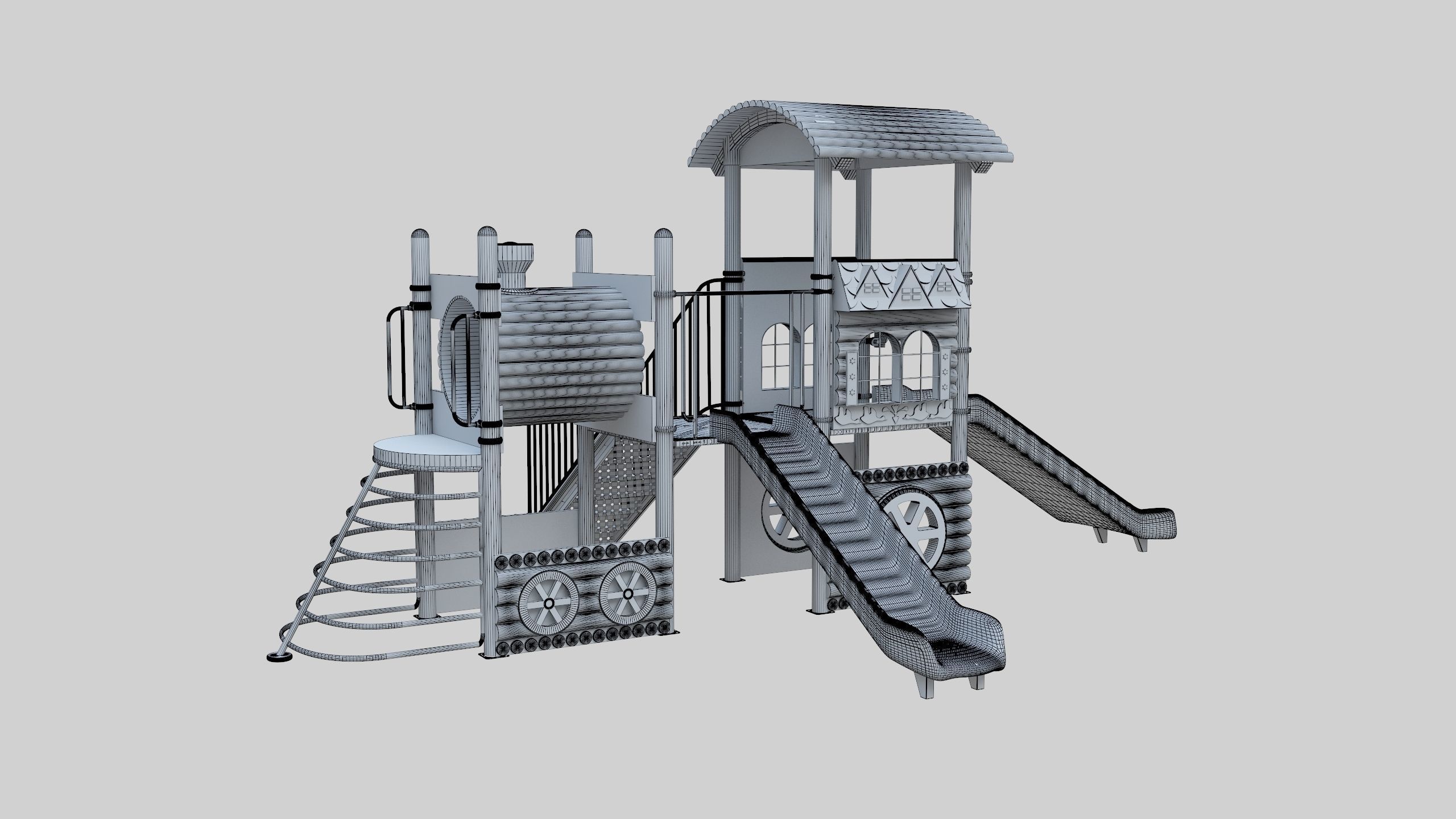 Train Style Playground Pack 3D Model Collection_6