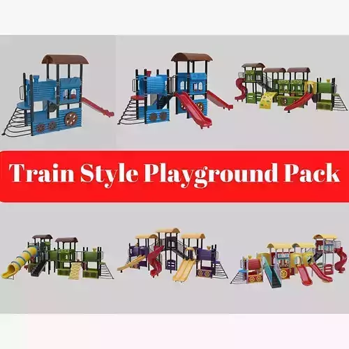 Train Style Playground Pack 3D Model Collection