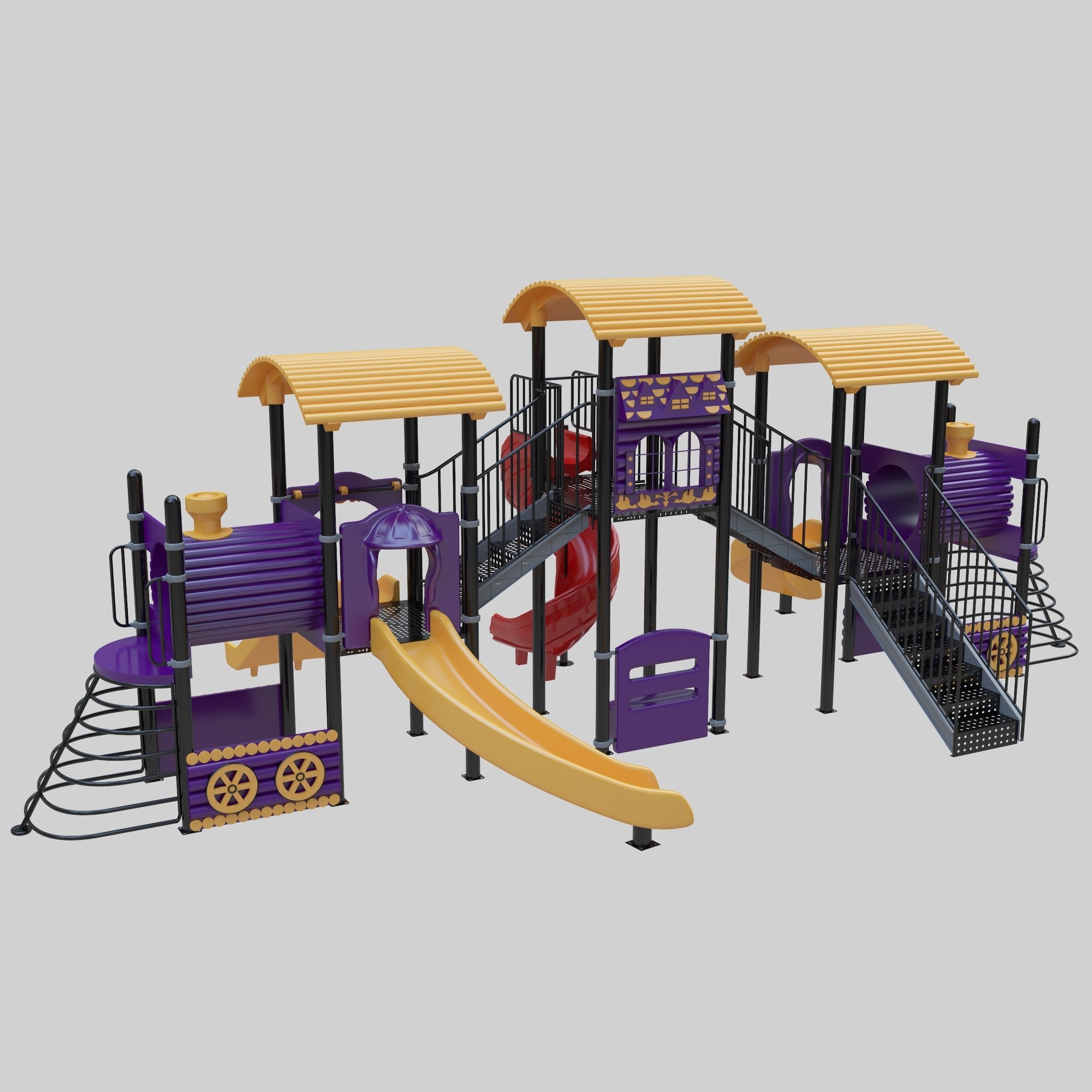 Train Style Playground Pack 3D Model Collection_15