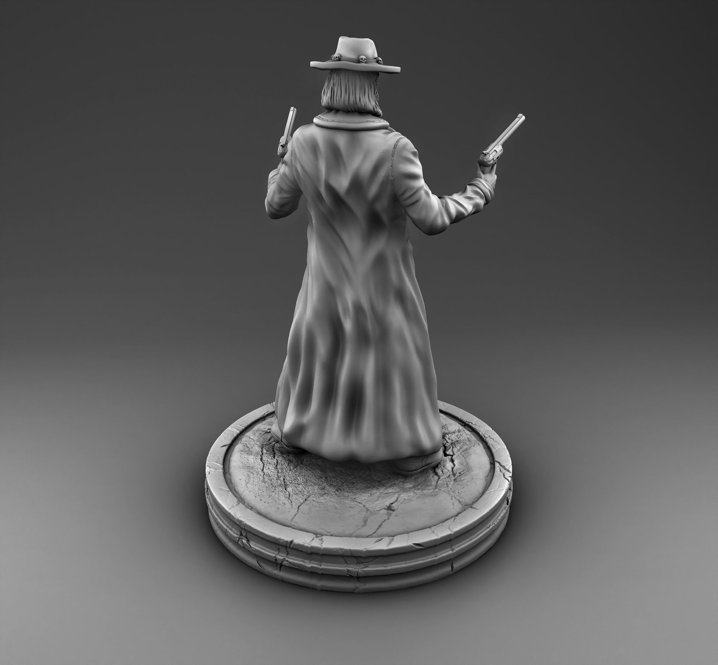 Banit statue of man holding gun 3D print model_1