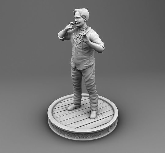 Barber figurine of man 3D print model