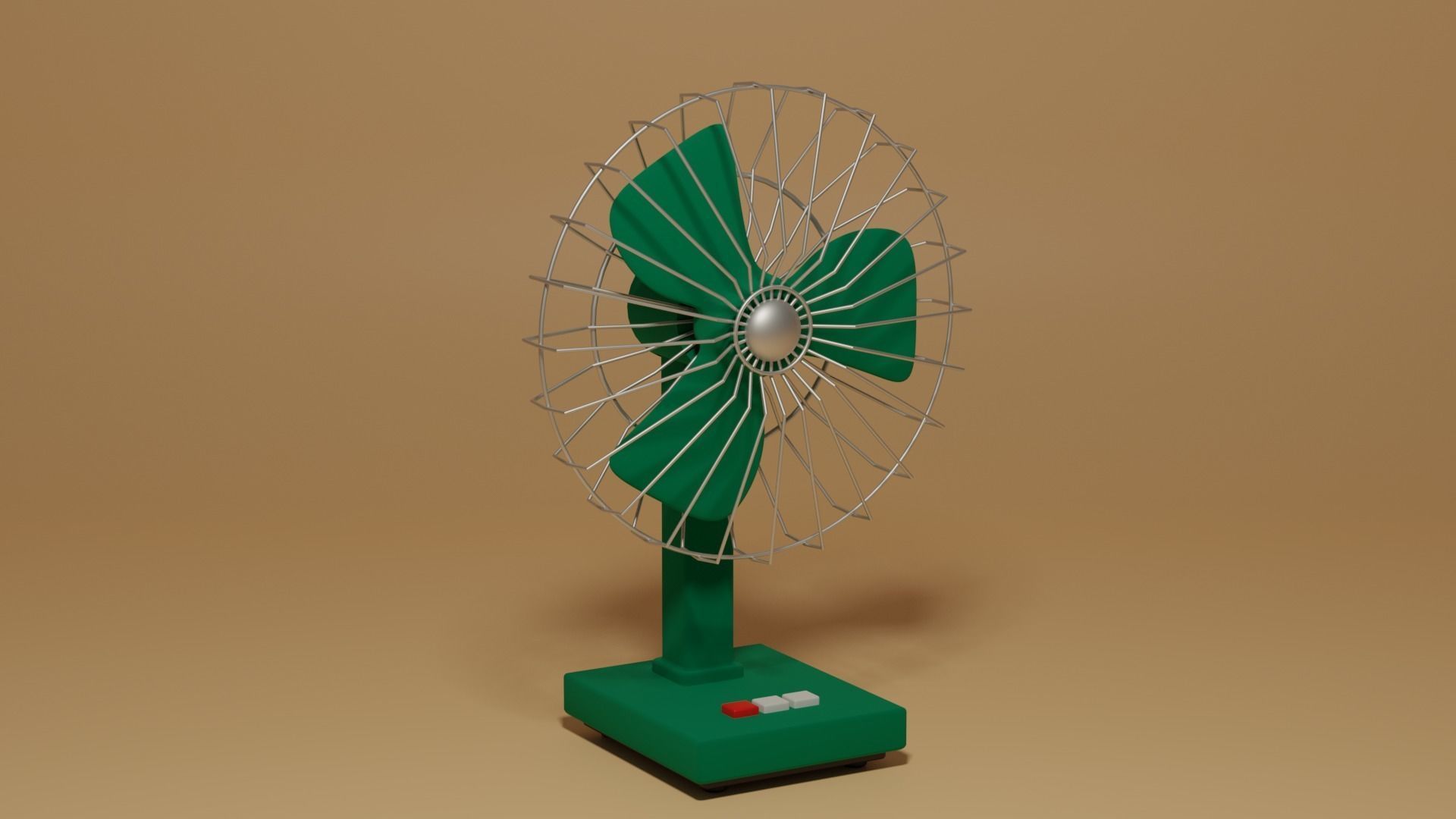Cartoon Vintage Retro Table Fan 3D model_4