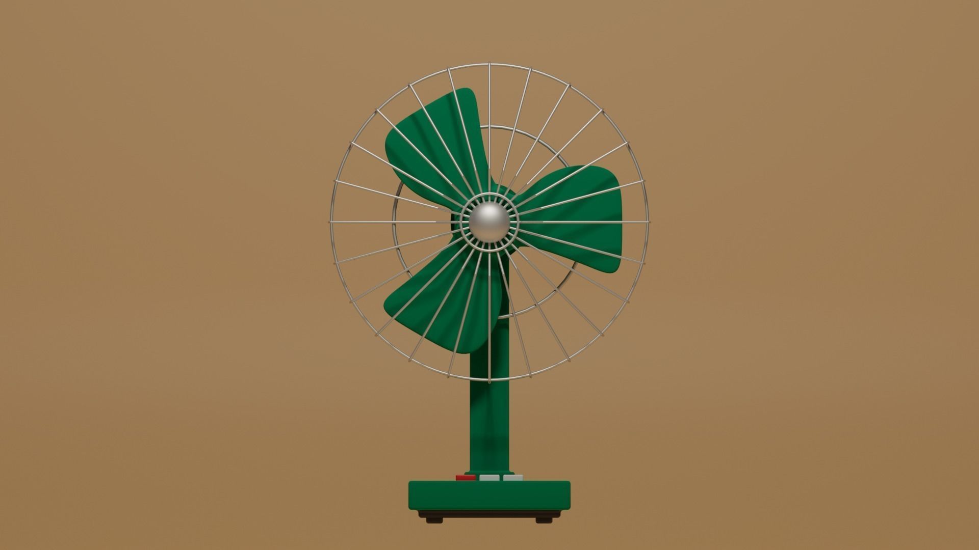 Cartoon Vintage Retro Table Fan 3D model_2