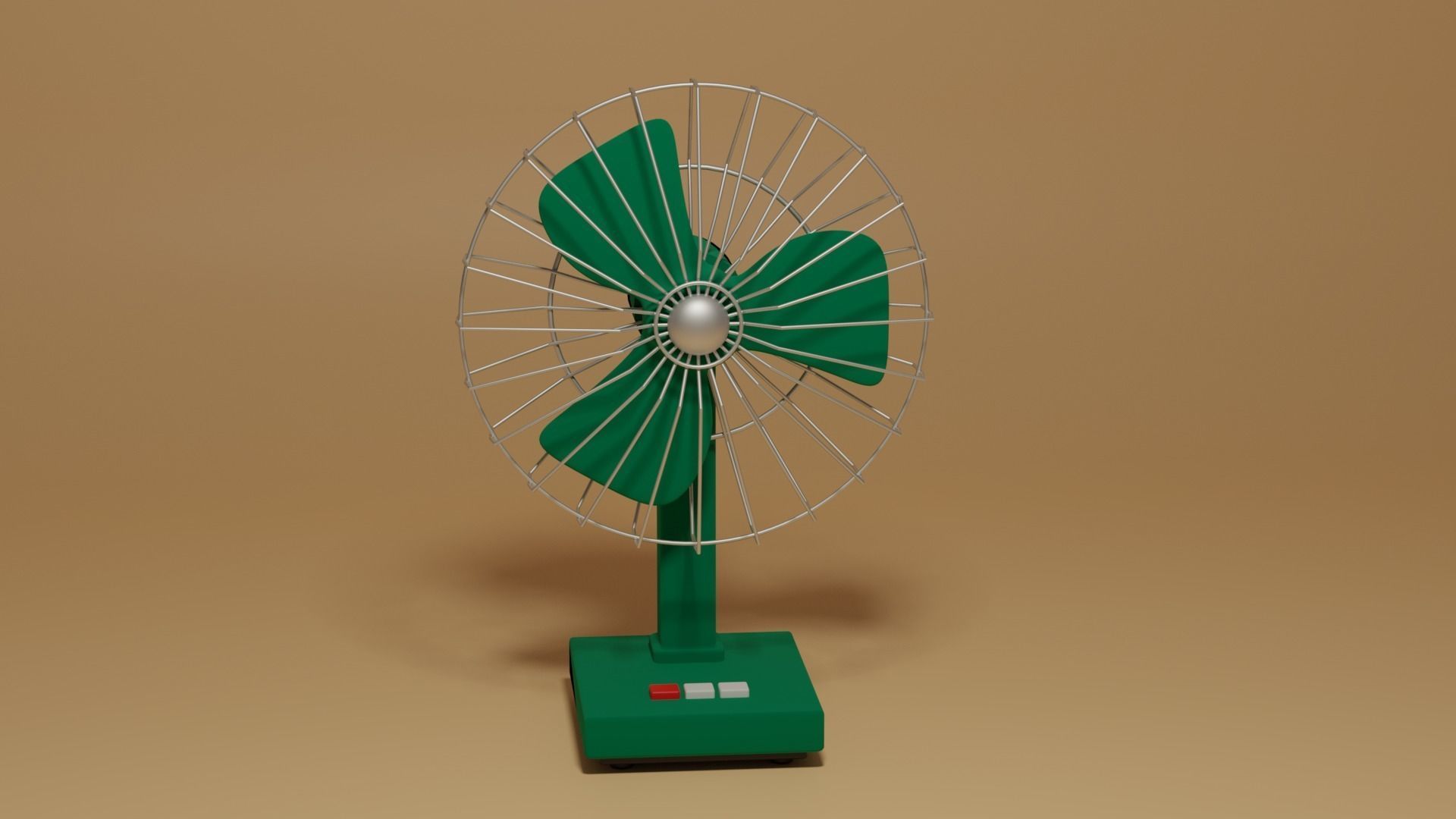 Cartoon Vintage Retro Table Fan 3D model_1