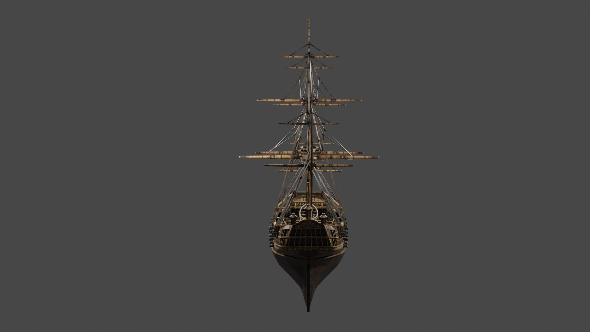 Battleship - Ship of the Line Low-poly 3D model_2
