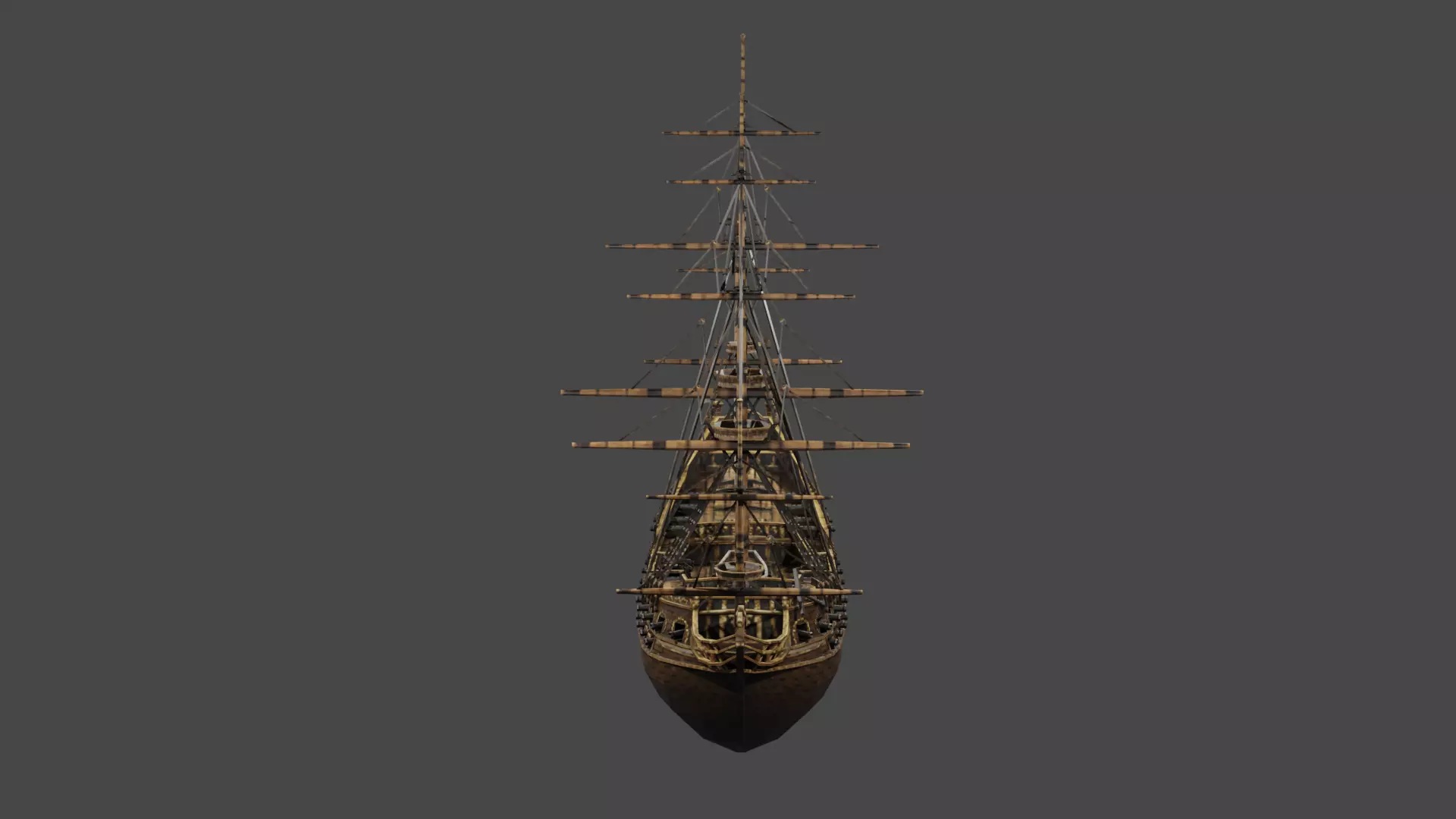 Battleship - Ship of the Line Low-poly 3D model_0