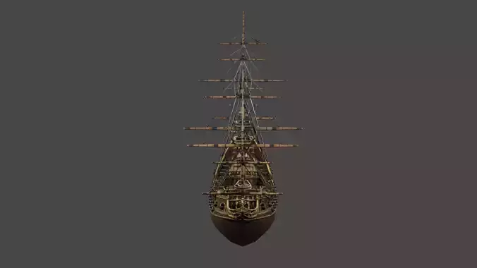 Battleship - Ship of the Line Low-poly 3D model
