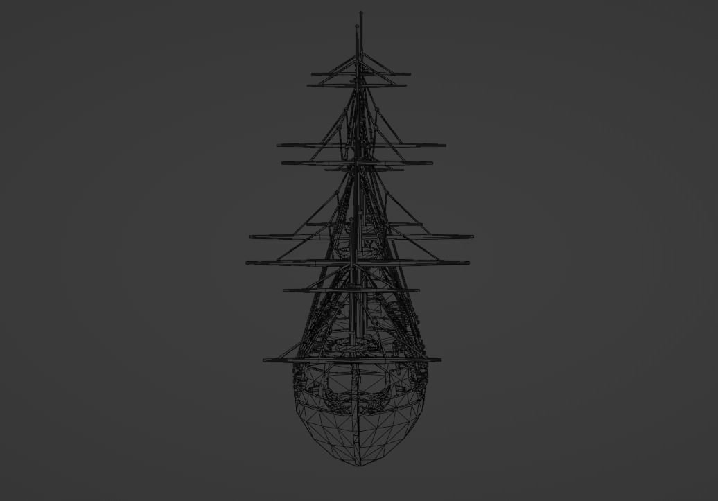 Battleship - Ship of the Line Low-poly 3D model_5