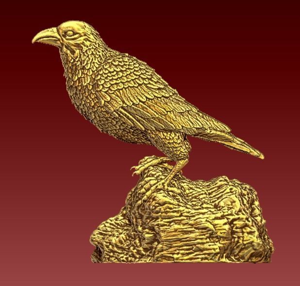 Crow miniature  3D print model_3