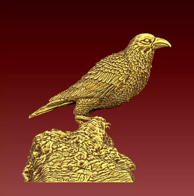 Crow miniature  3D print model_0