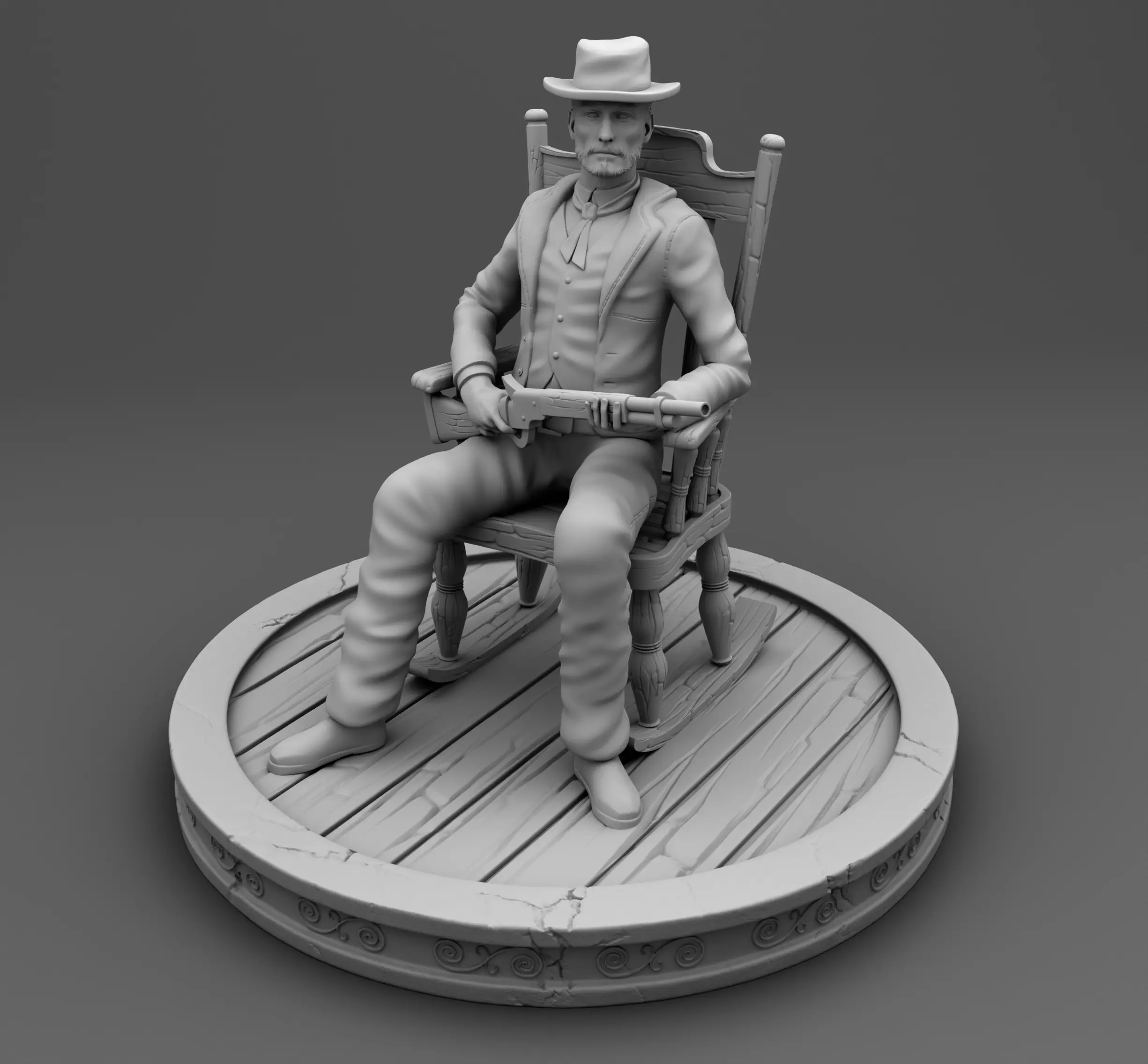 Old cowboy 3D print model