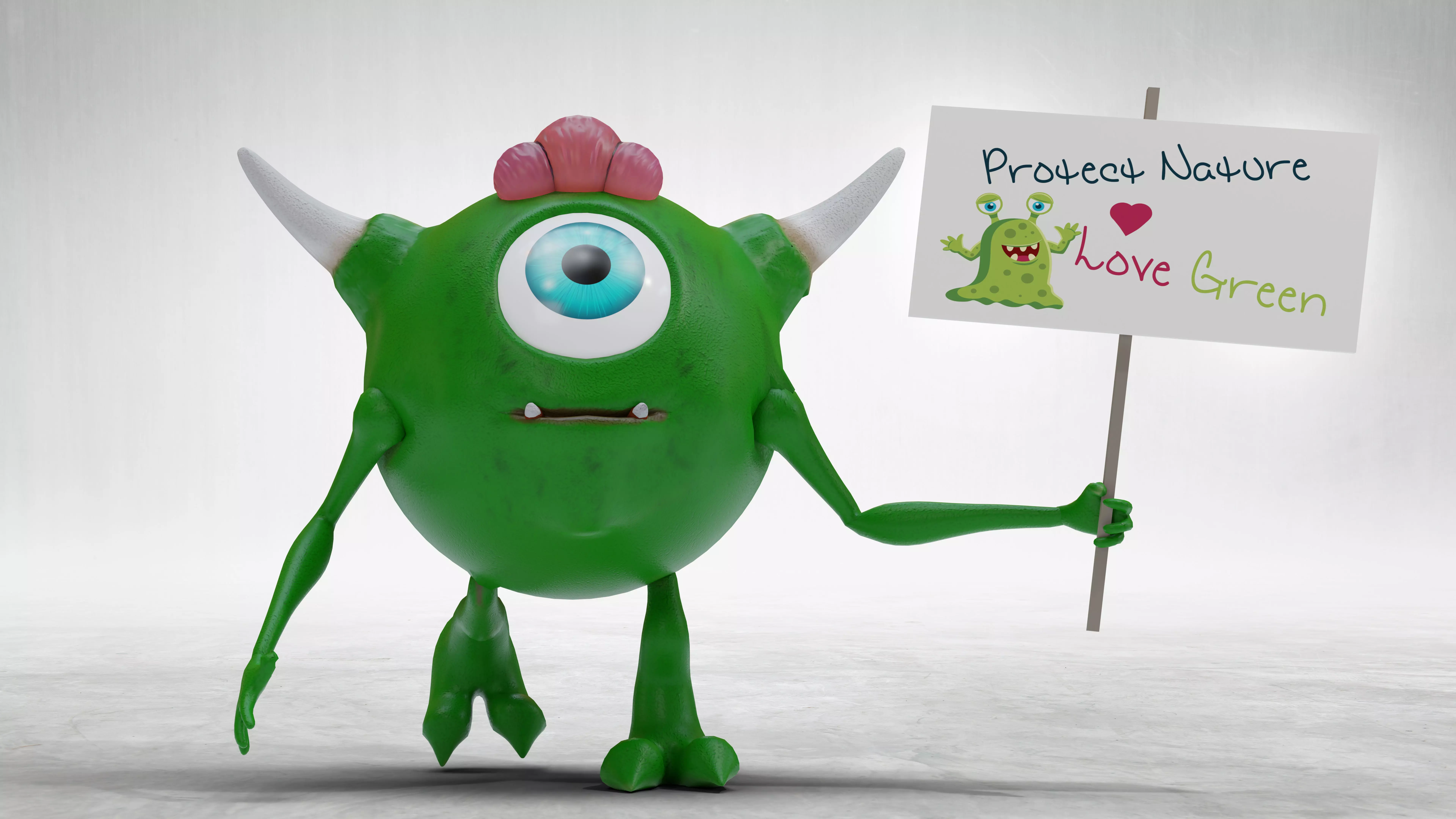 Protester Baby Monster  3D model_0