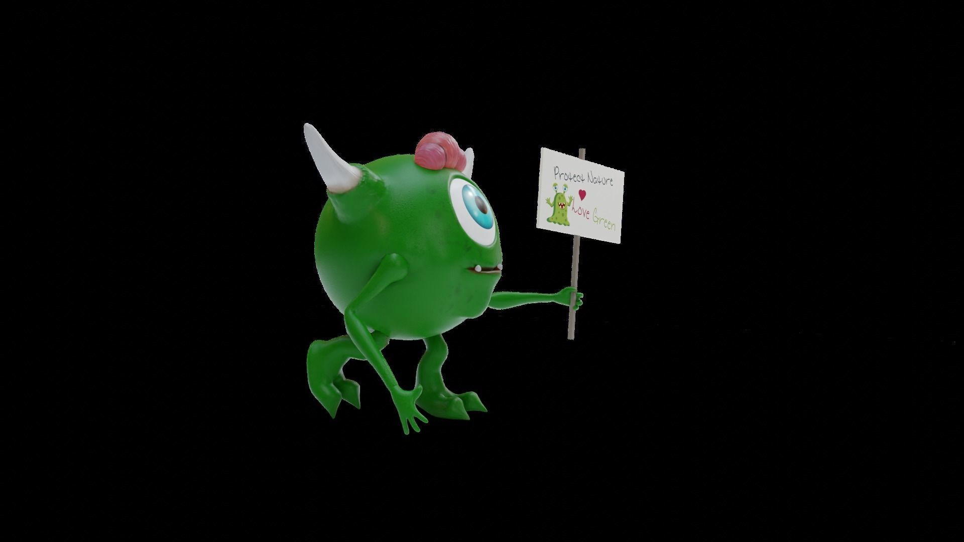 Protester Baby Monster  3D model_8