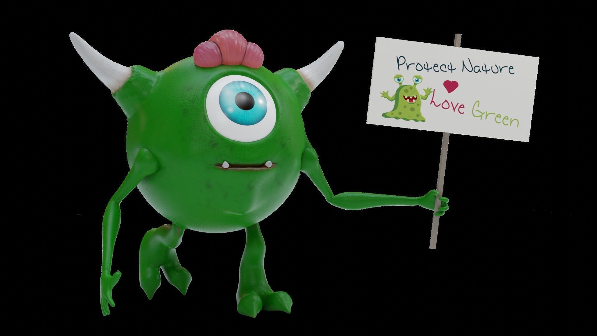 Protester Baby Monster  3D model_3