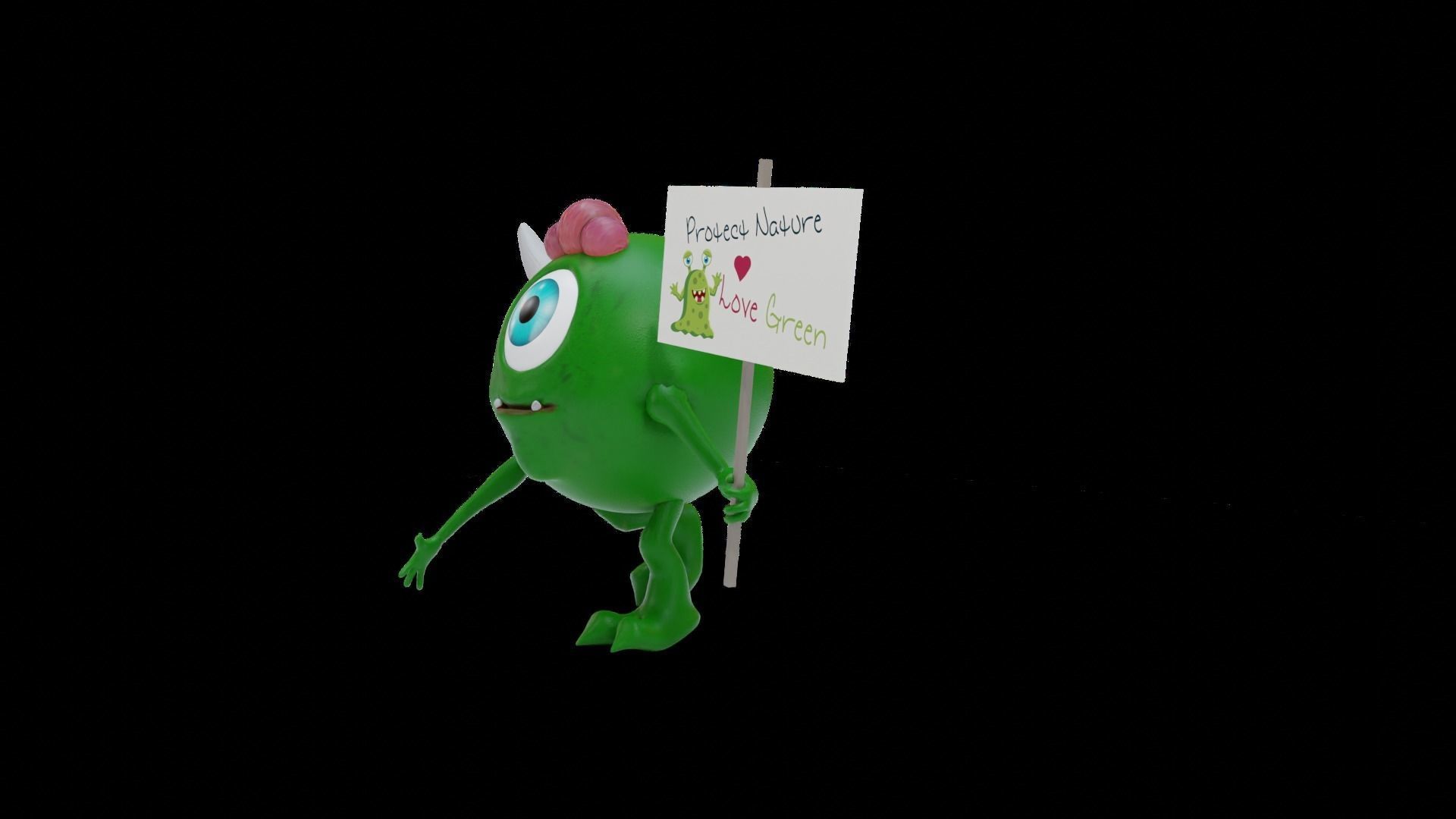 Protester Baby Monster  3D model_7