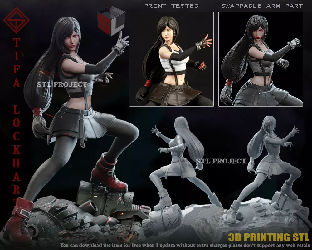 Tifa Lockhart 3D print model