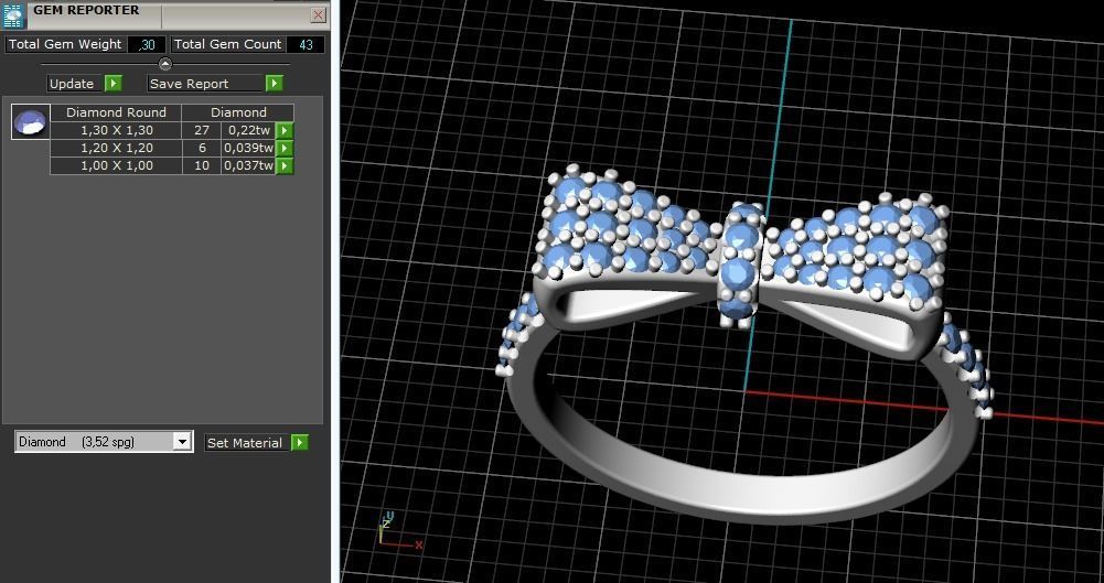 Bow ring 17mm Model 1782 3D print model_9