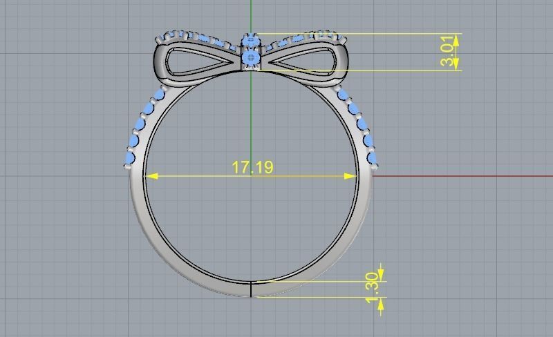 Bow ring 17mm Model 1782 3D print model_5