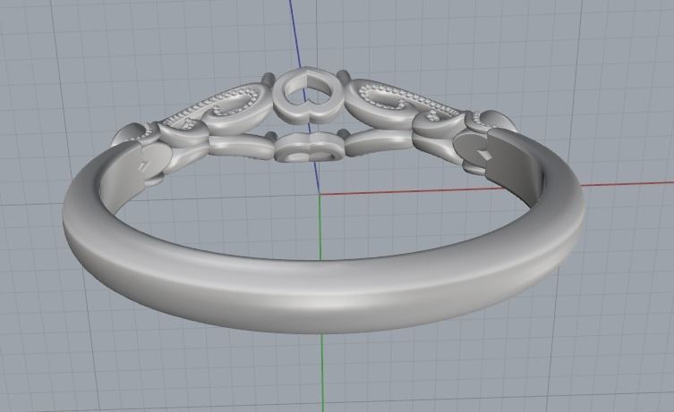 Ring with heart and patterns Model 1792 3D print model_5