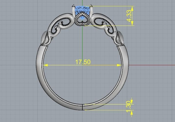 Ring with heart and patterns Model 1792 3D print model_6