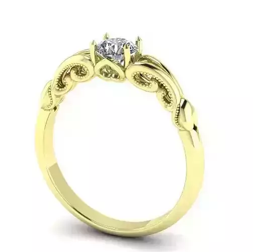 Ring with heart and patterns Model 1792