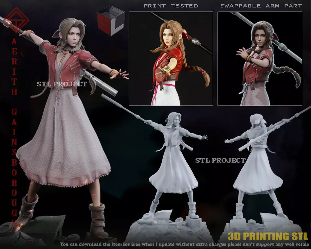 Aerith Gainsborough 3D print model