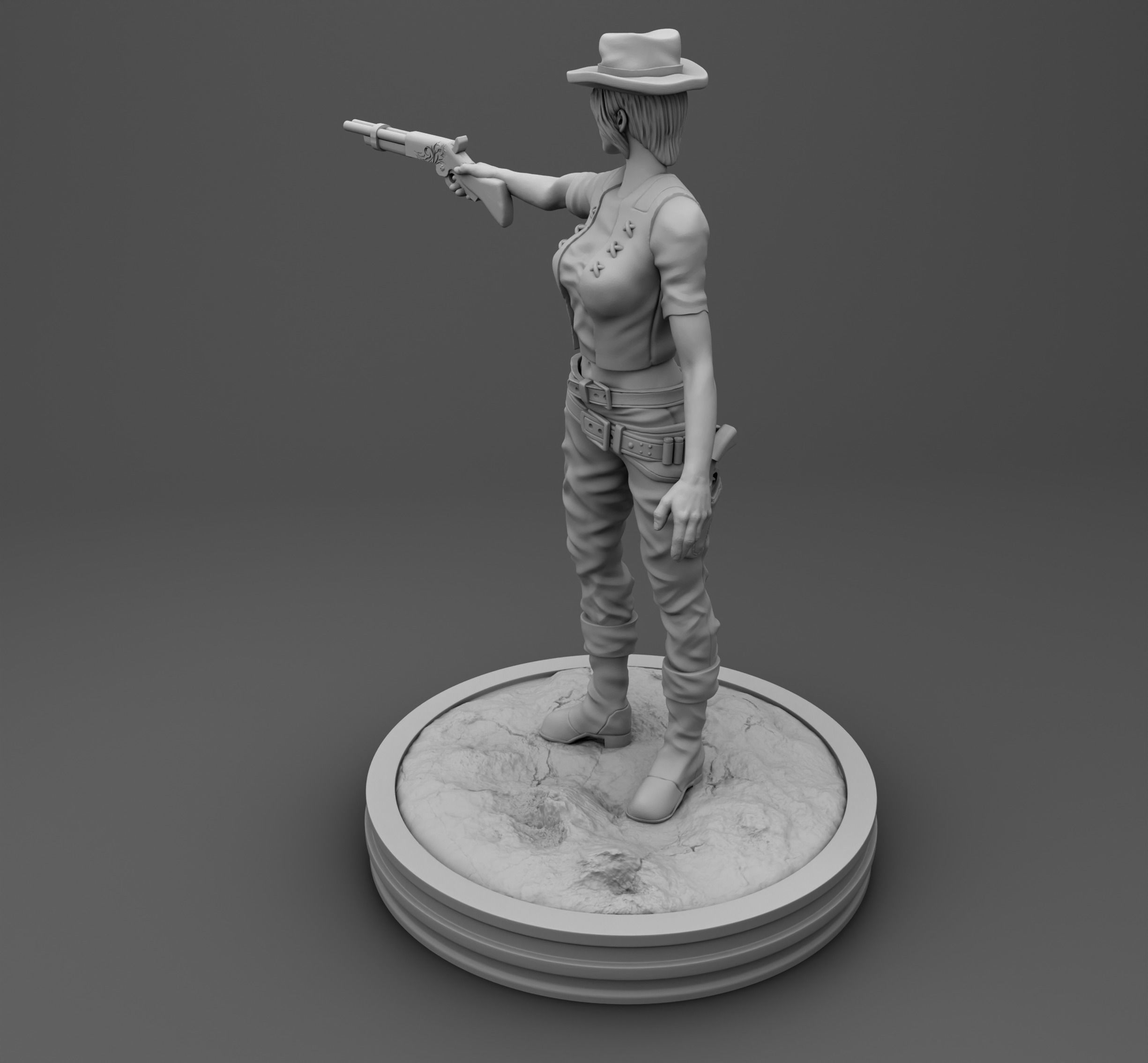 Wild West girl 3D print model_2