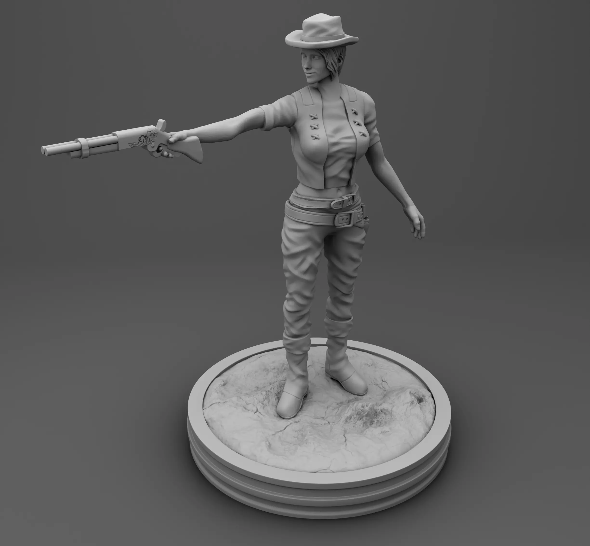 Wild West girl 3D print model_0