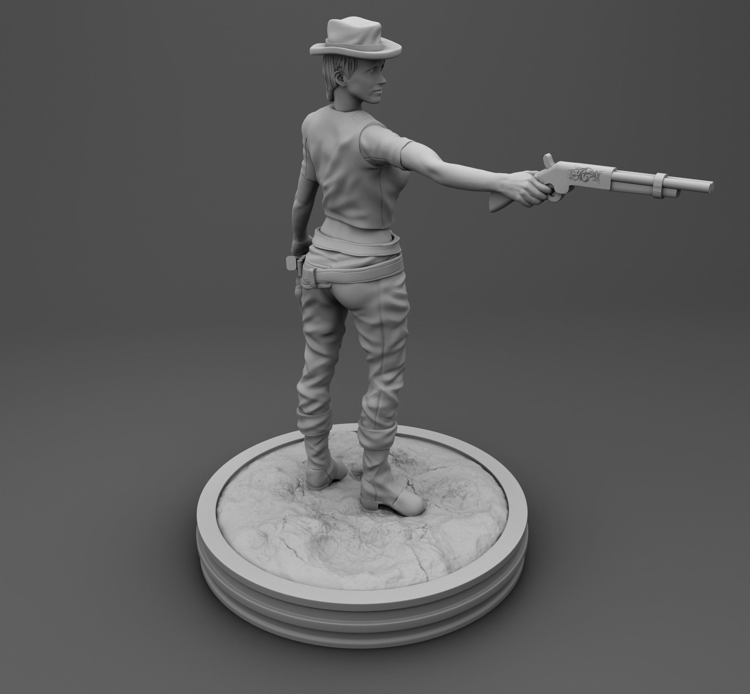 Wild West girl 3D print model_1