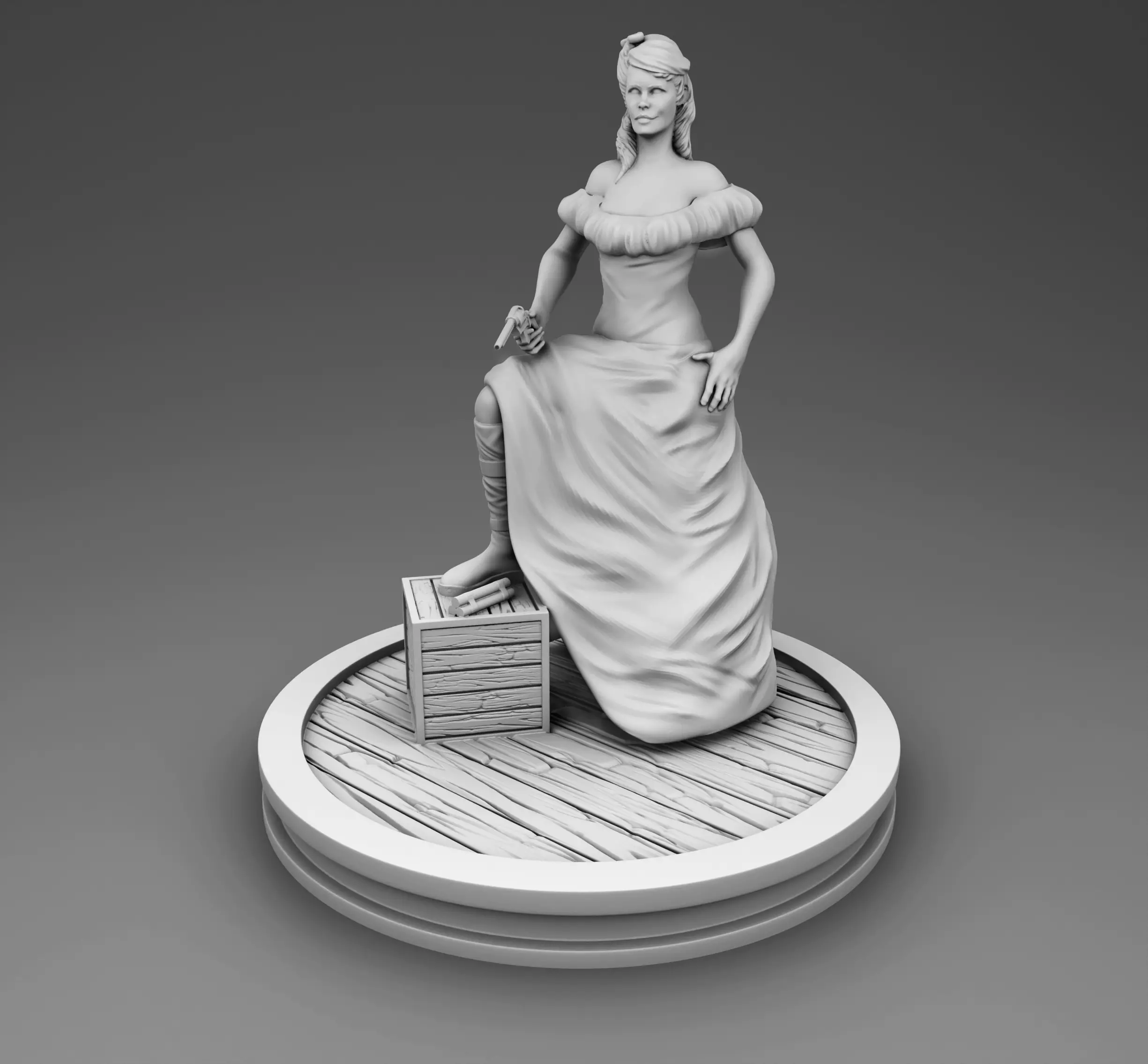 Wild West woman 3D print model