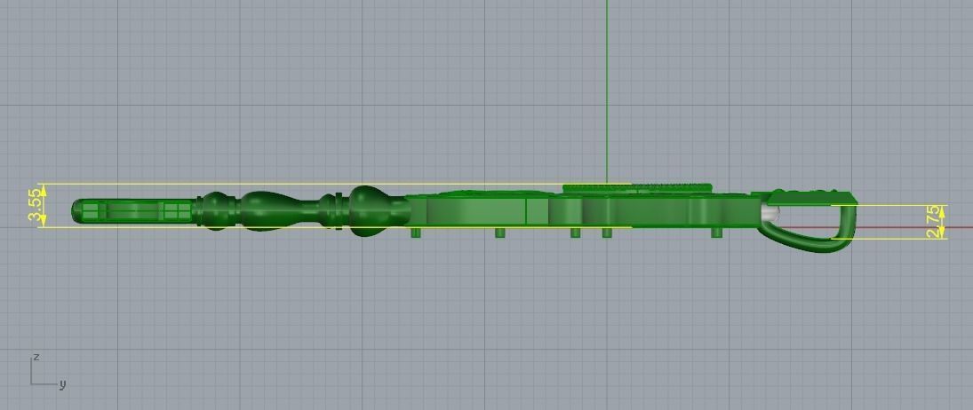 Pendant with key shape Model 1824 3D print model_7