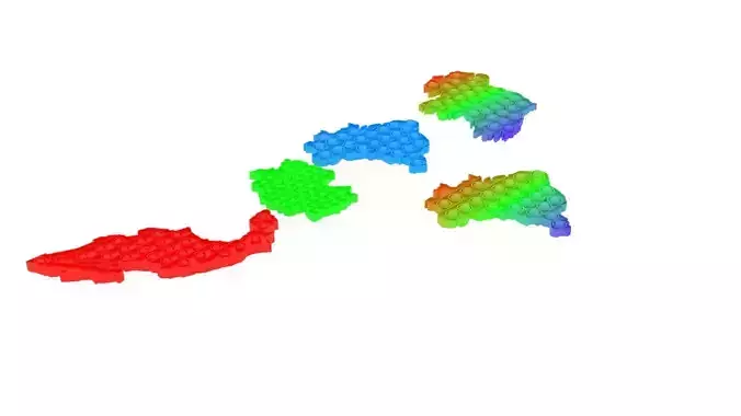 Maps Of Different Country Pop It Fidget Toys Set