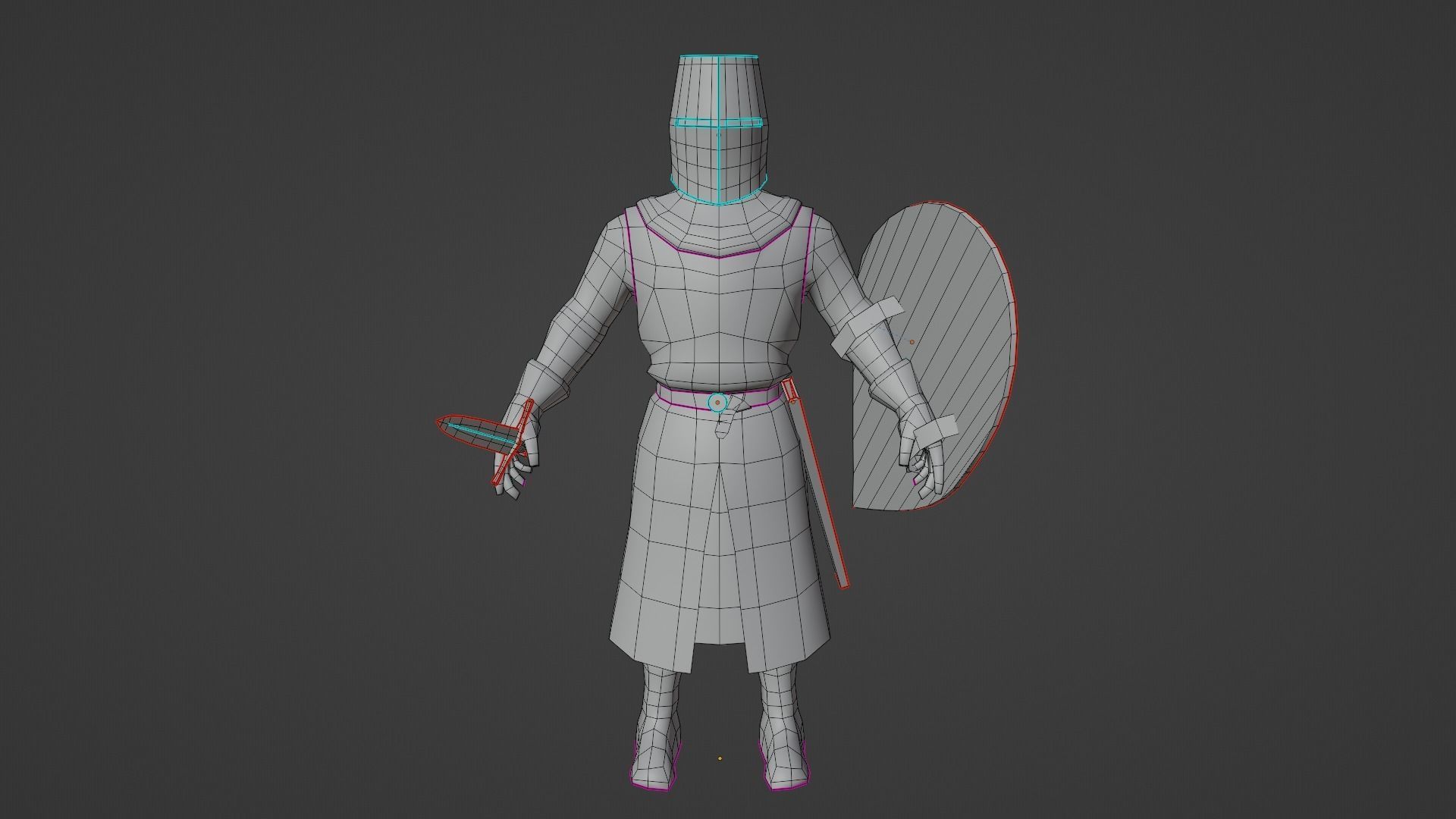 Crusader Knights Low-poly 3D model_10