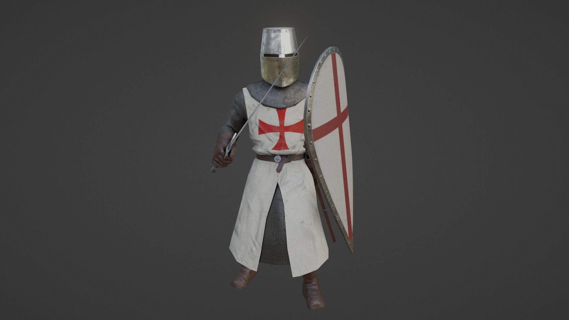 Crusader Knights Low-poly 3D model_6