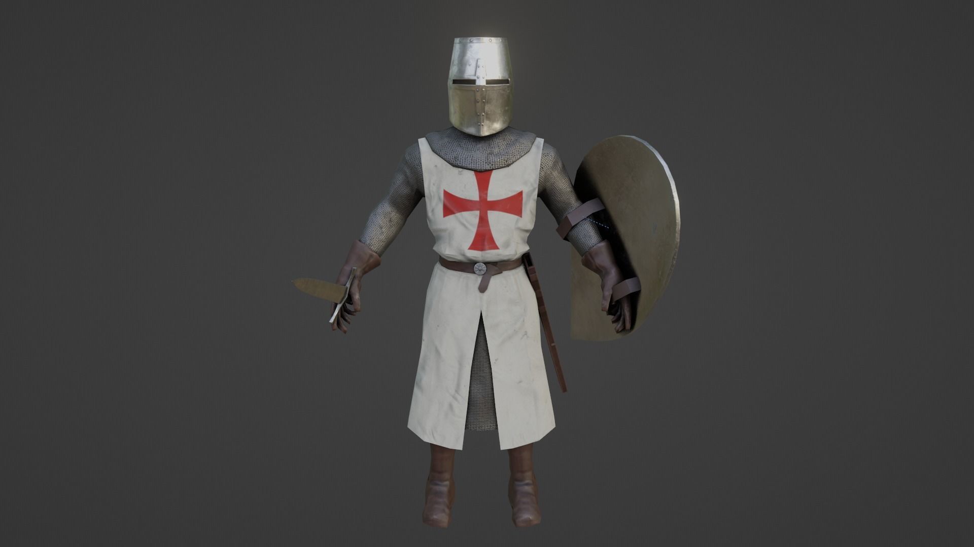 Crusader Knights Low-poly 3D model_8