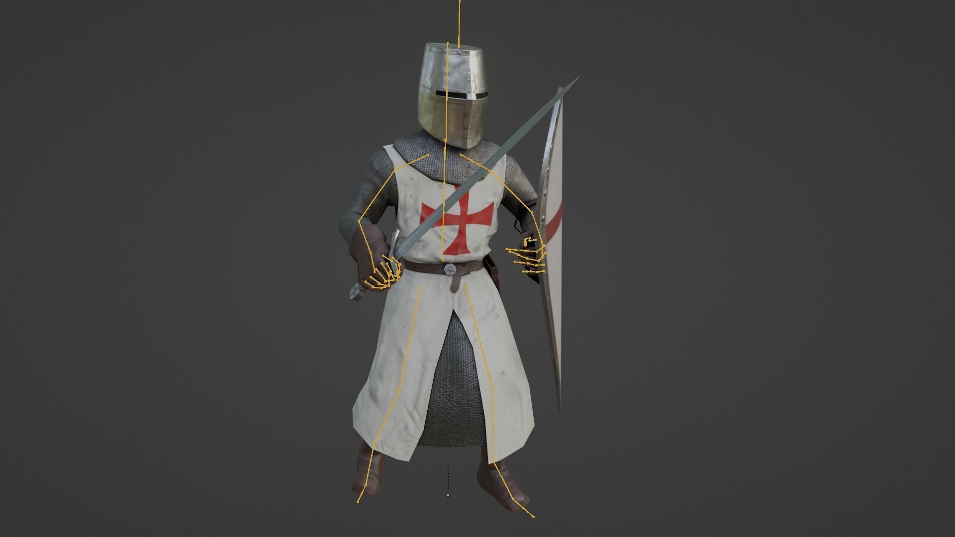 Crusader Knights Low-poly 3D model_7