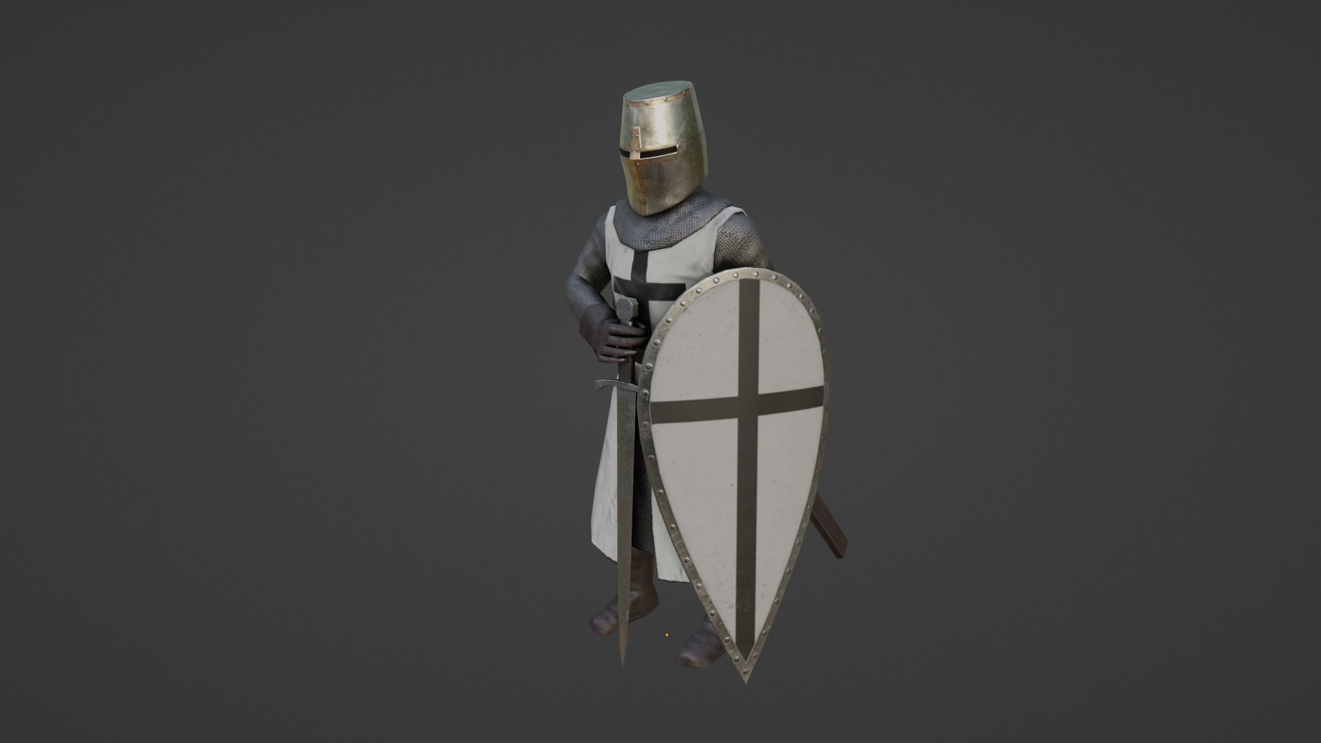 Crusader Knights Low-poly 3D model_2