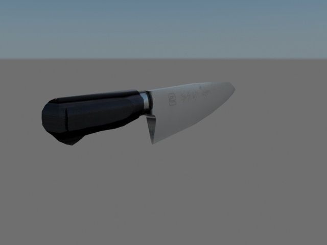 Oyama Chefs Knife Low-poly 3D model_1