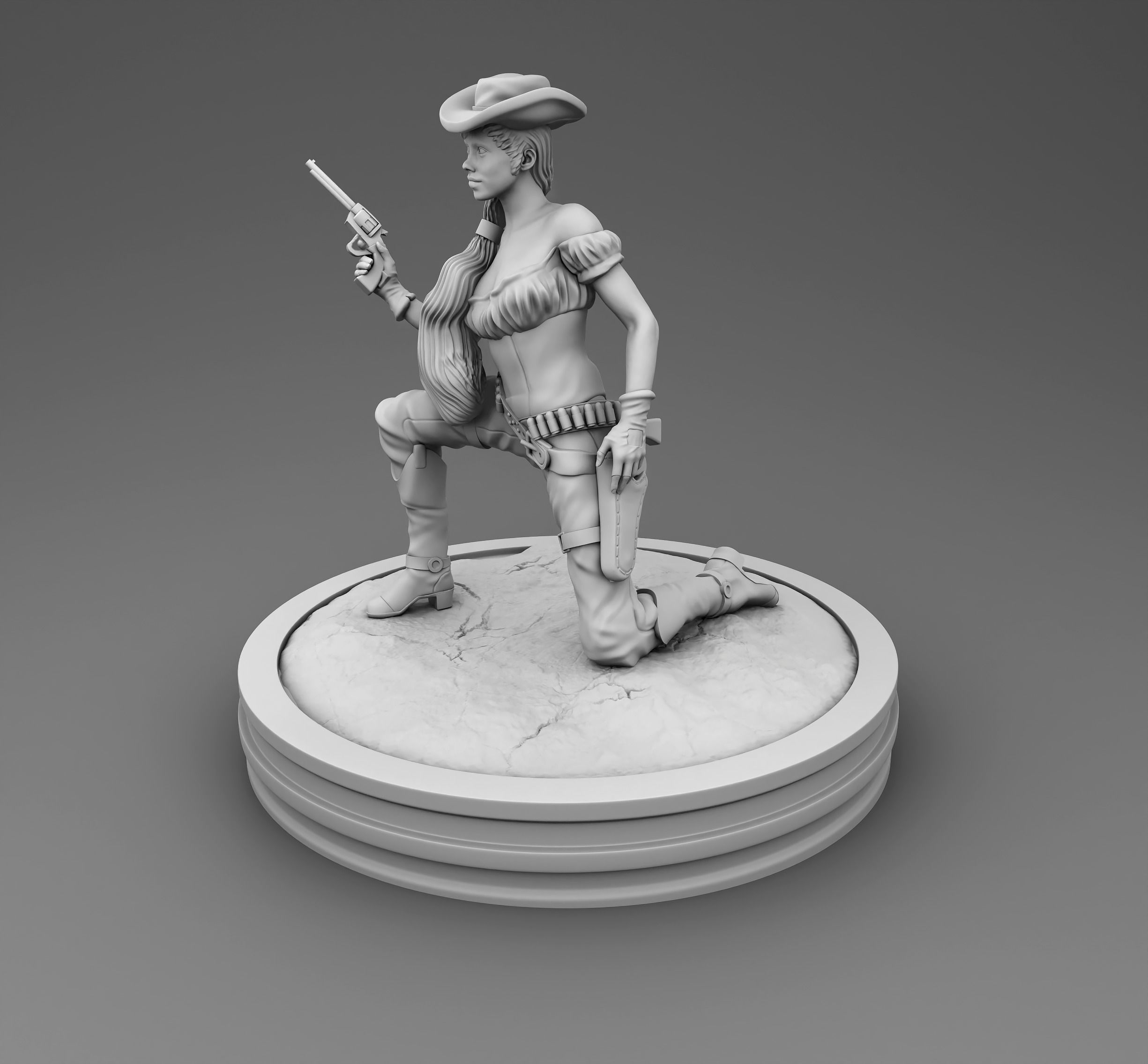 Dangerous west woman 3D print model_2