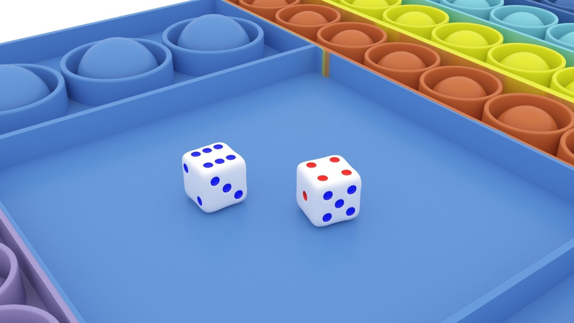 Board Game Pop It Fidget Toy 3D model_4