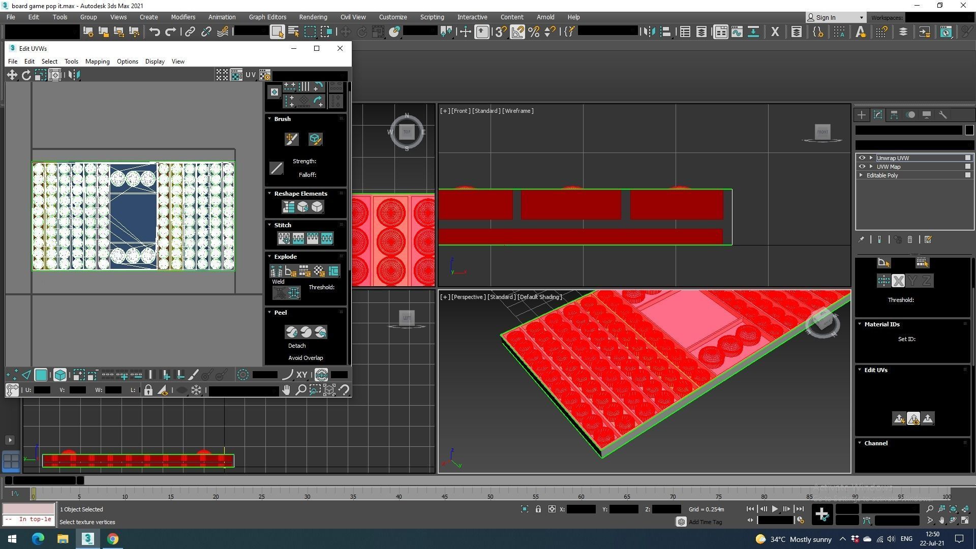 Board Game Pop It Fidget Toy 3D model_36